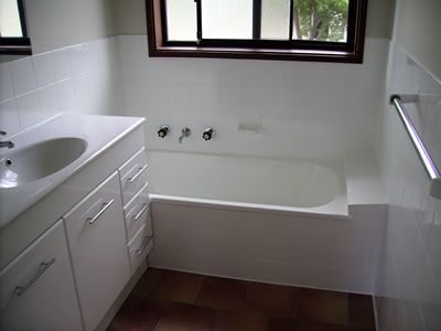 After: a resprayed bathroom