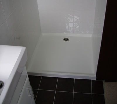 After: a shower base