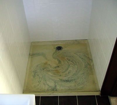 Before: a shower base