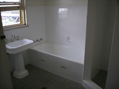 After: resurfaced wall tiles
